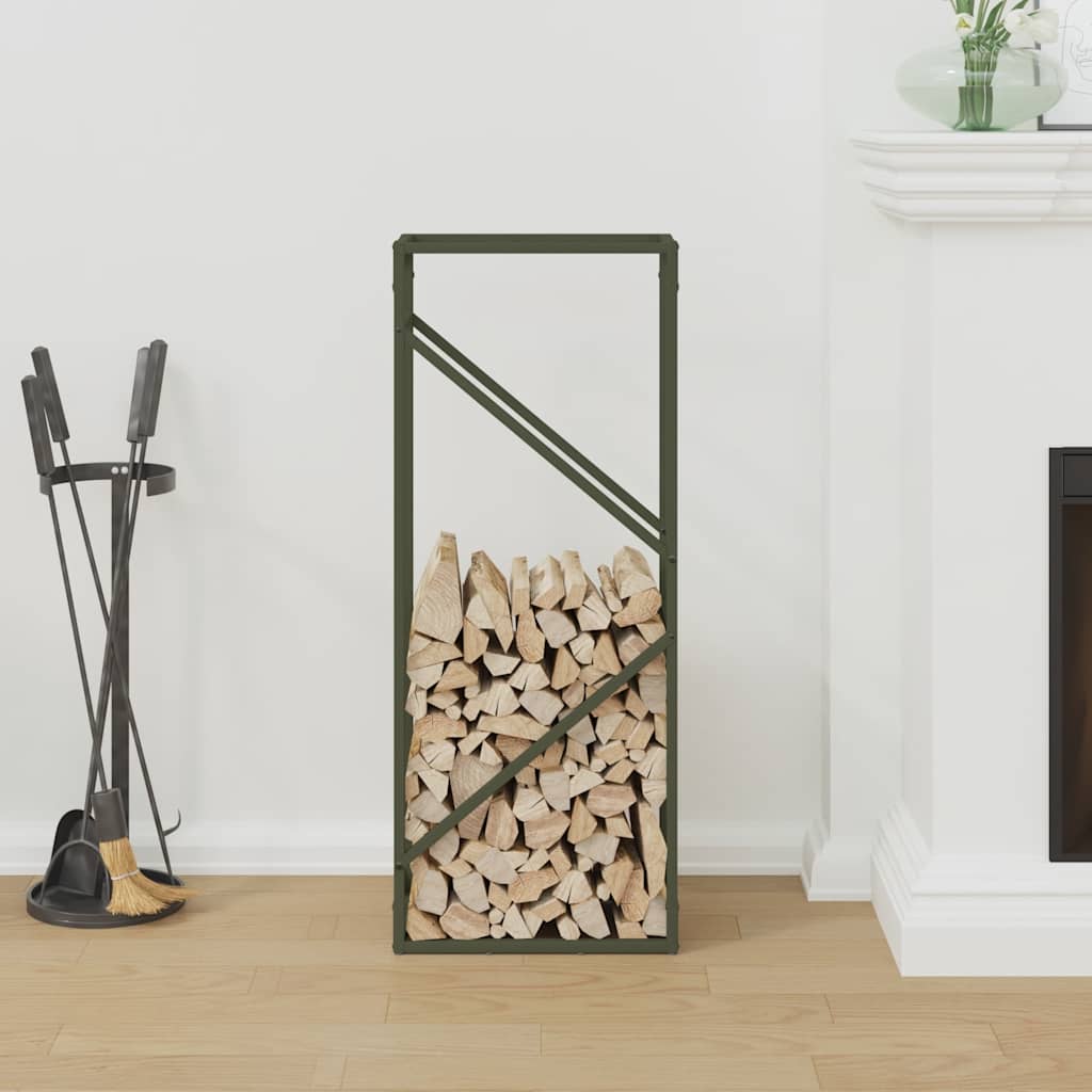 Firewood Rack Olive Green 40x25x100 cm Cold-rolled steel