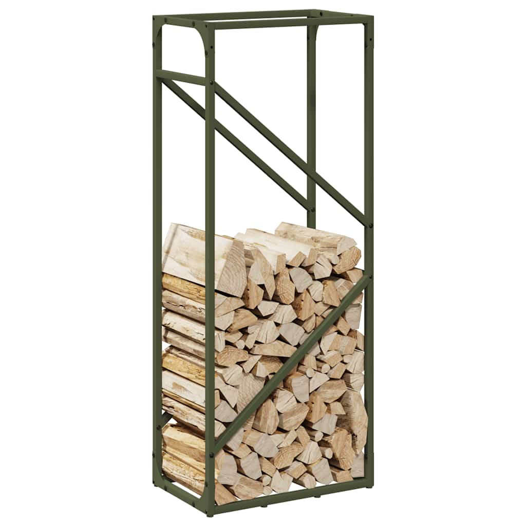 Firewood Rack Olive Green 40x25x100 cm Cold-rolled steel