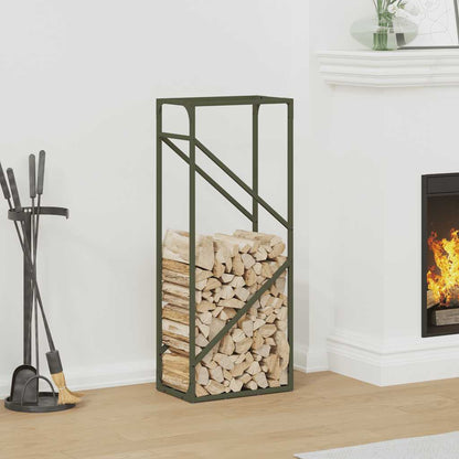 Firewood Rack Olive Green 40x25x100 cm Cold-rolled steel