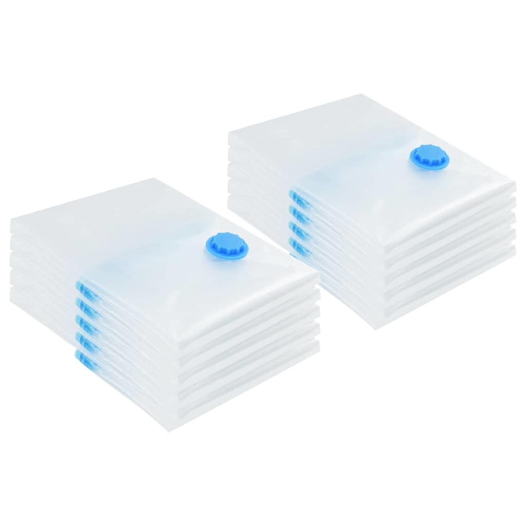 Storage Bags 10 pcs Transparent and Blue 70 x 50 cm