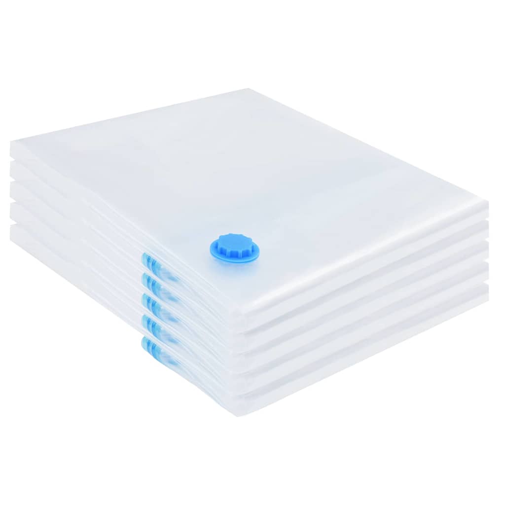Storage Bags 5 pcs Transparent and Blue 100 x 80 cm