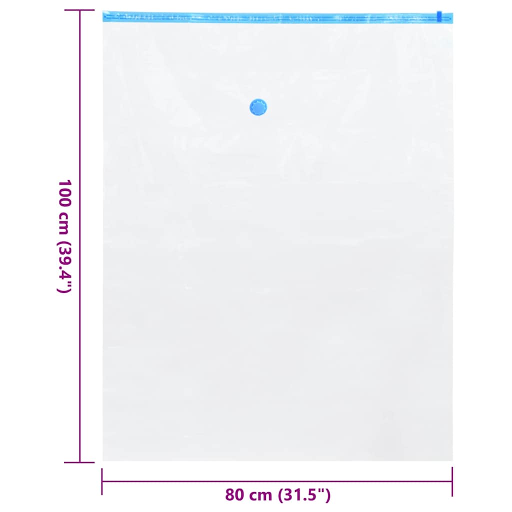 Storage Bags 10 pcs Transparent and Blue 100 x 80 cm