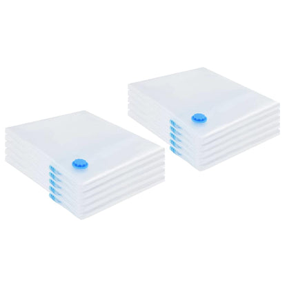 Storage Bags 10 pcs Transparent and Blue 130 x 100 cm