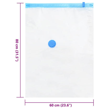 Storage Bags Wall-mounted 5 pcs Transparent and Blue 80 x 60 cm