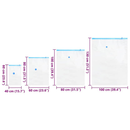 Storage Bags 15 pcs Transparent and Blue 130 x 100 cm