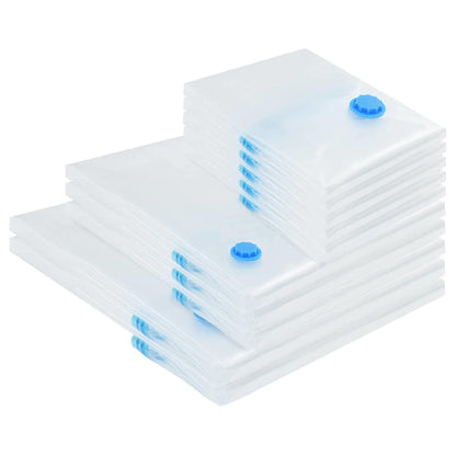 Storage Bags 10 pcs Transparent and Blue 130 x 100 cm