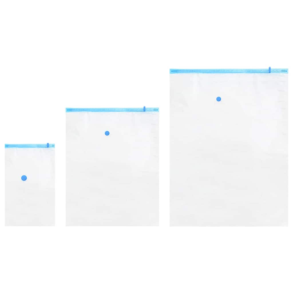 Storage Bags 10 pcs Transparent and Blue 130 x 100 cm