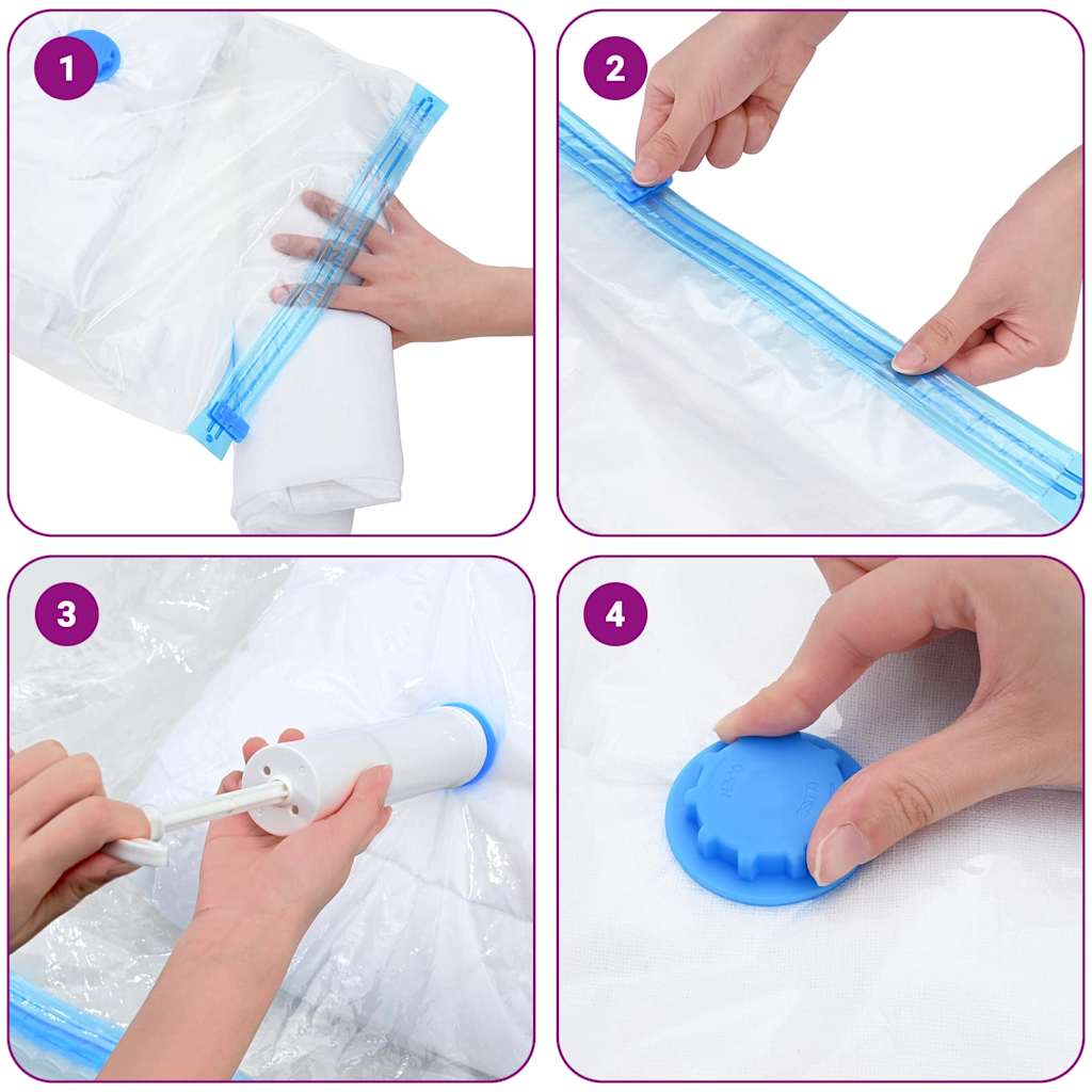 Storage Bags 10 pcs Transparent and Blue 130 x 100 cm