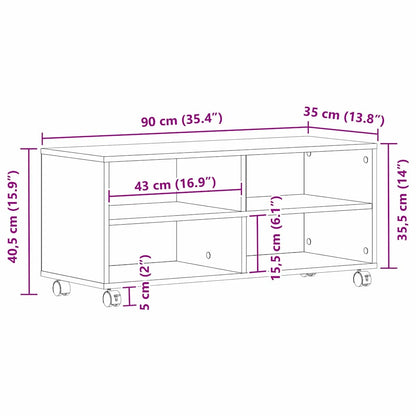 TV Cabinet 90 x 35 x 40.5 cm Black Engineered wood