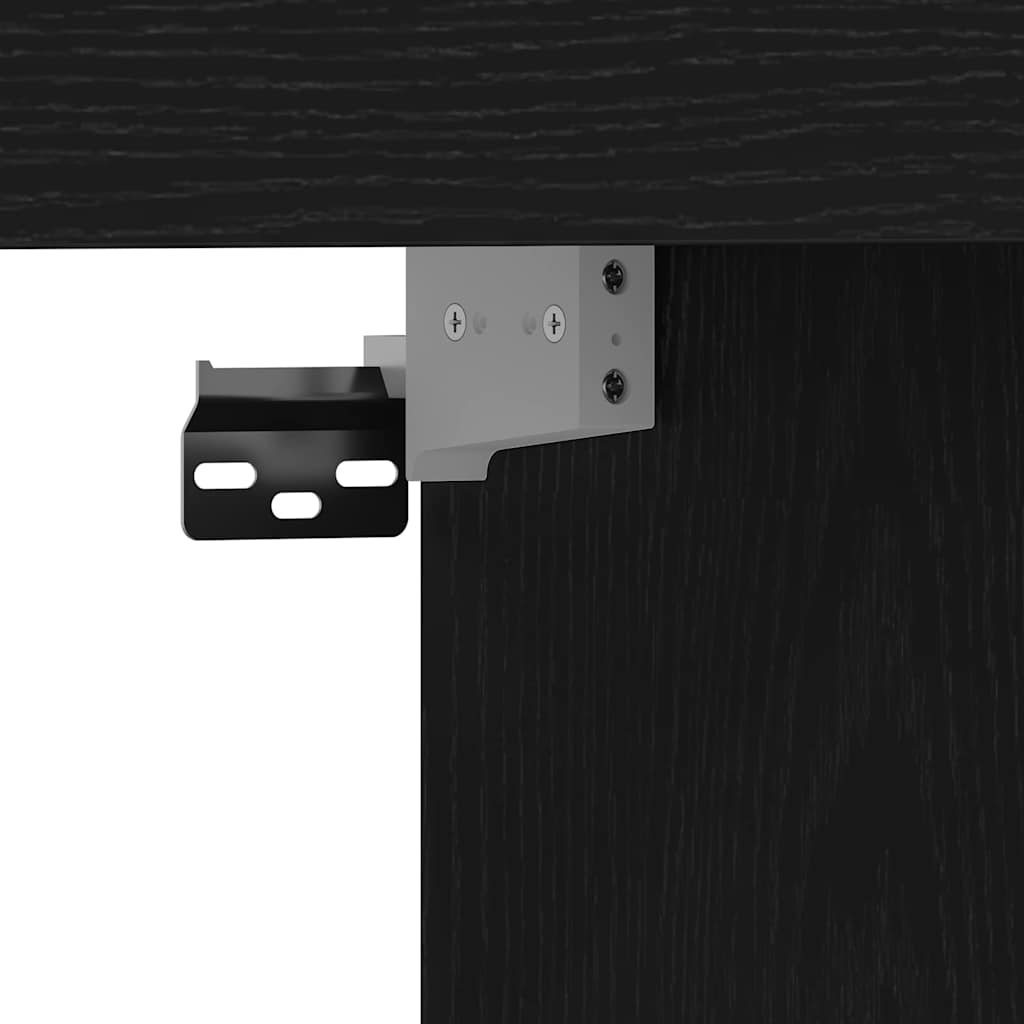 TV Cabinet 152 x 22 x 113 cm Black oak Engineered wood