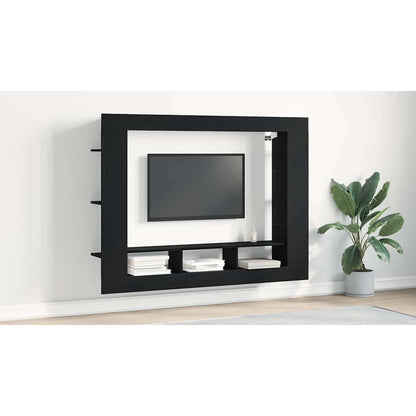 TV Cabinet Black oak 152 x 22 x 113 cm Engineered wood