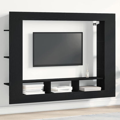 TV Cabinet 152 x 22 x 113 cm Black oak Engineered wood