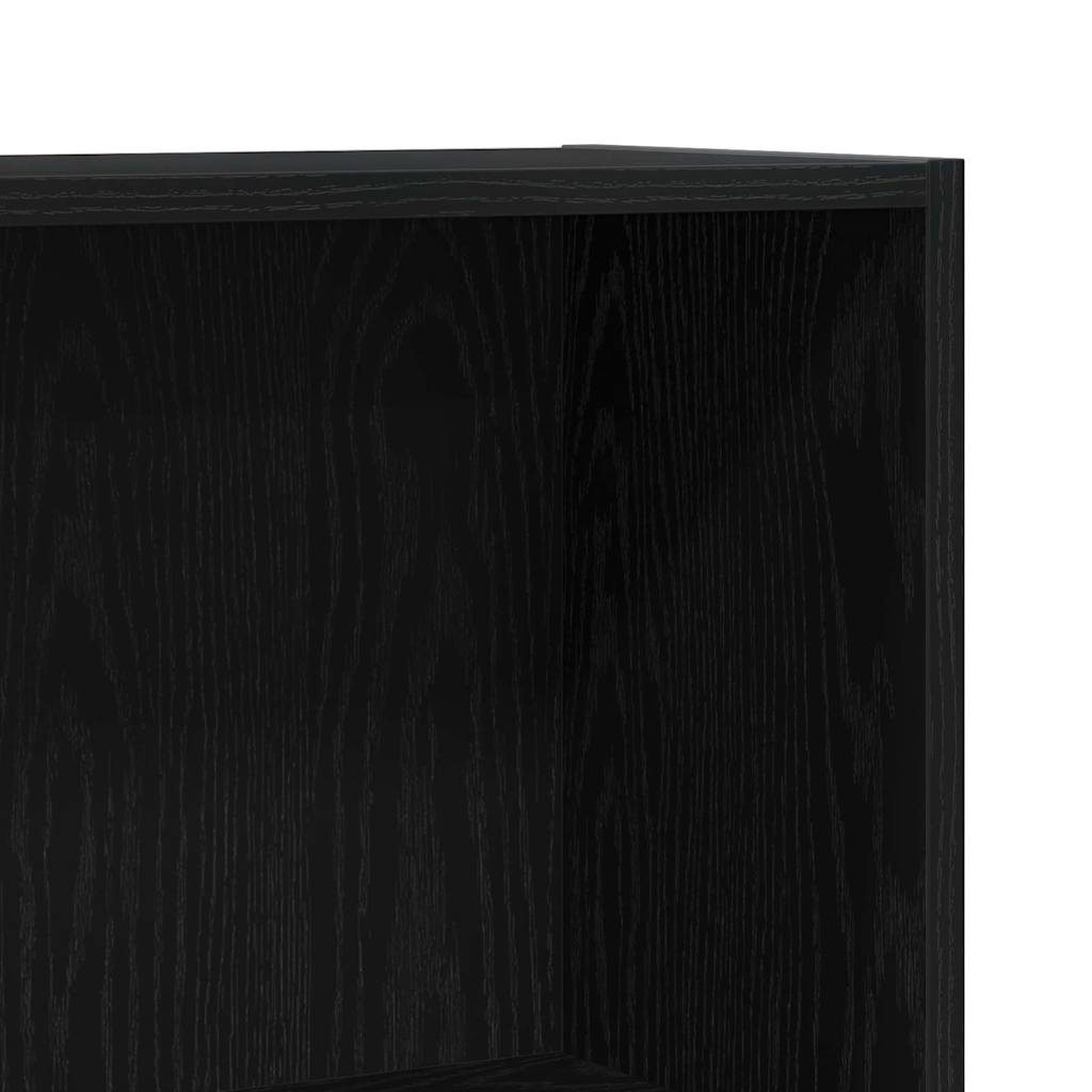 Book Cabinet Black Oak 60 x 24 x 76 cm Engineered Wood