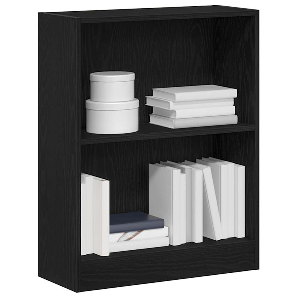 Book Cabinet Black Oak 60 x 24 x 76 cm Engineered Wood