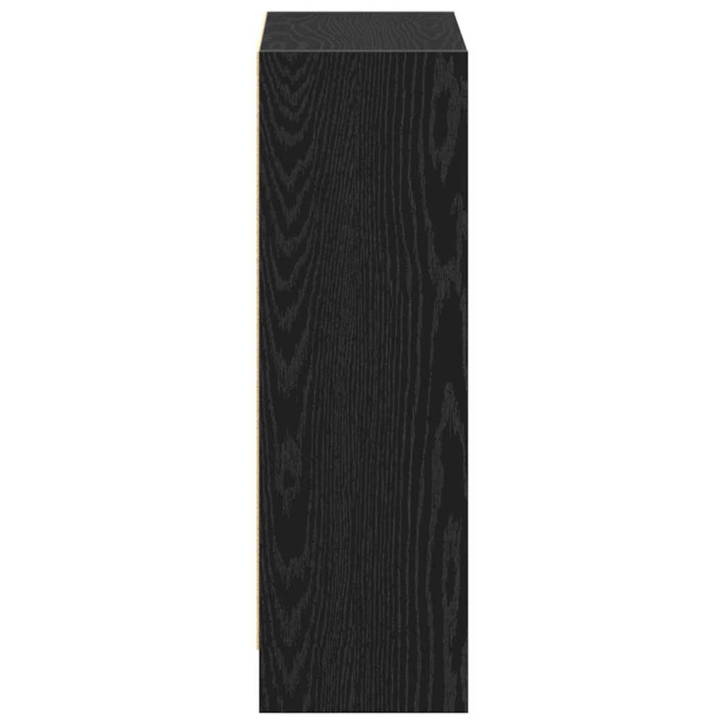 Book Cabinet Black Oak 60 x 24 x 76 cm Engineered Wood