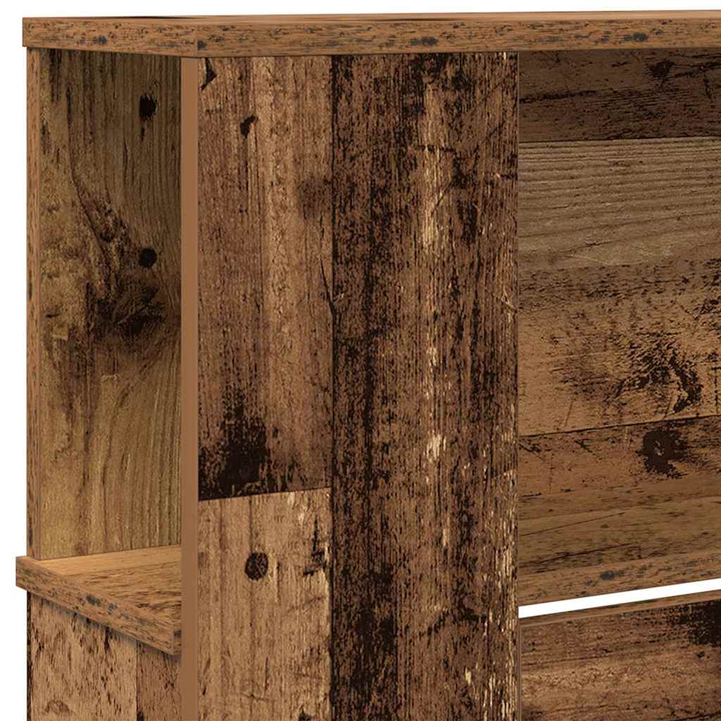 Headboard Cabinet with Shelf Old Wood 220 x 18.5 x 102.5 cm