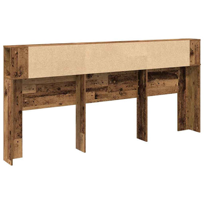 Headboard Cabinet with Shelf Old Wood 220 x 18.5 x 102.5 cm