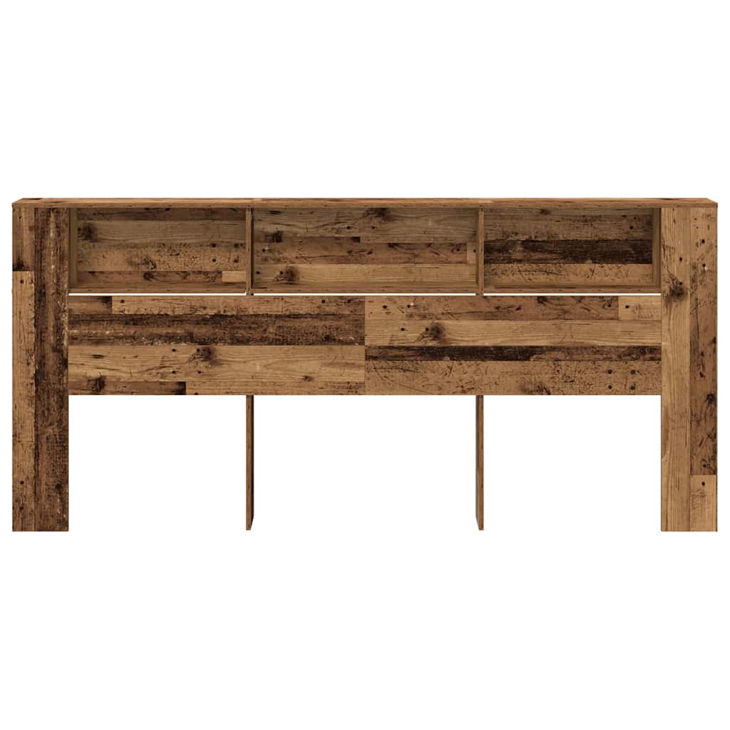 Headboard Cabinet with Shelf Old Wood 220 x 18.5 x 102.5 cm