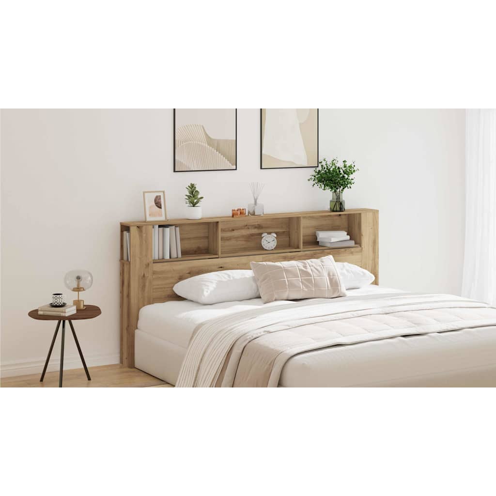 Headboard Cabinet with Shelf Artisan Oak 220 x 18.5 x 102.5 cm