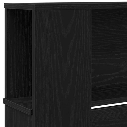 Headboard Cabinet Black Oak Engineered Wood
