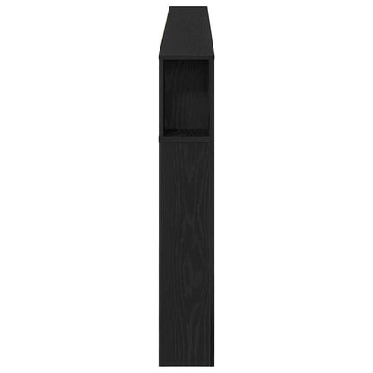 Headboard Cabinet with Shelf Black Oak 220 x 18.5 x 102.5 cm