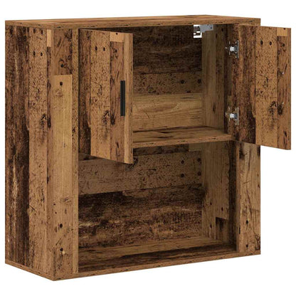 Wall Cabinet with Door Old Wood 80 x 33 x 80 cm Engineered Wood