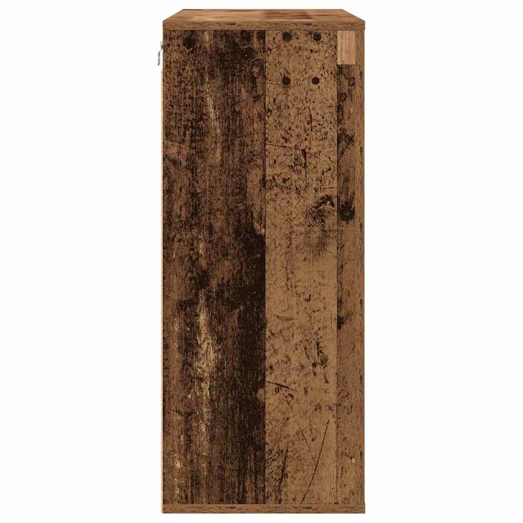 Wall Cabinet with Door Old Wood 80 x 33 x 80 cm Engineered Wood
