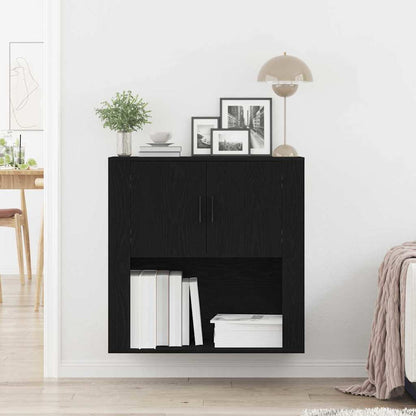 Wall Cabinet Black oak 80 x 33 x 80 cm Engineered wood