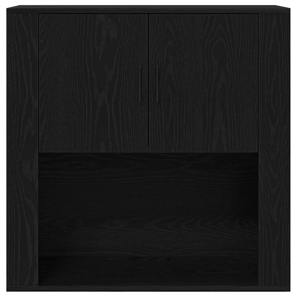 Wall Cabinet Black oak 80 x 33 x 80 cm Engineered wood