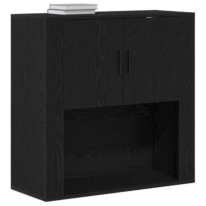 Wall Cabinet Black oak 80 x 33 x 80 cm Engineered wood