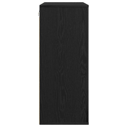 Wall Cabinet Black oak 80 x 33 x 80 cm Engineered wood