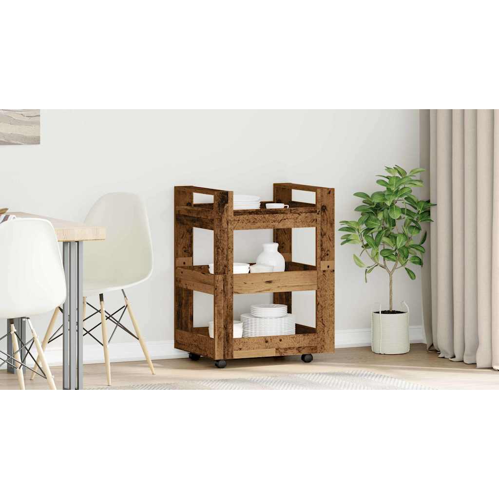 Kitchen Trolley Oak Wood 60 x 45 x 80 cm Engineered Wood