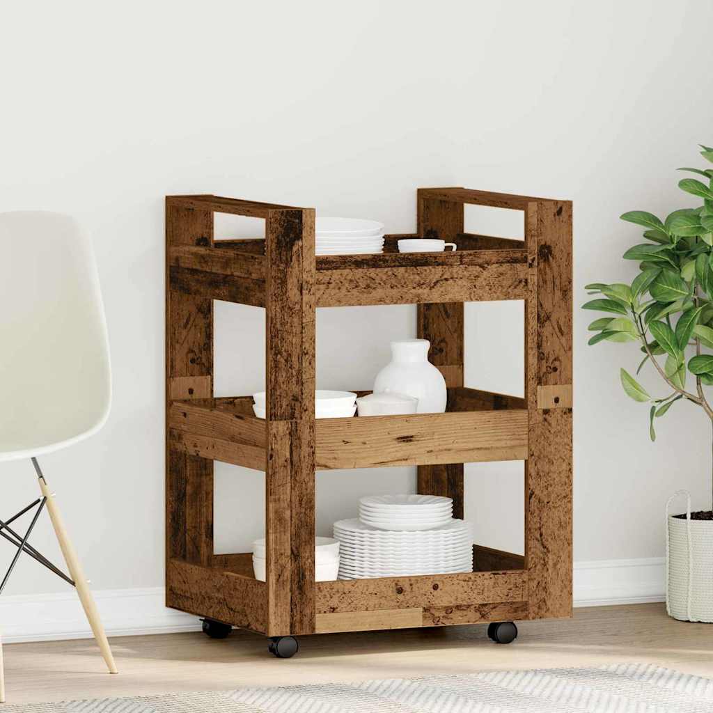 Kitchen Trolley Oak Wood 60 x 45 x 80 cm Engineered Wood