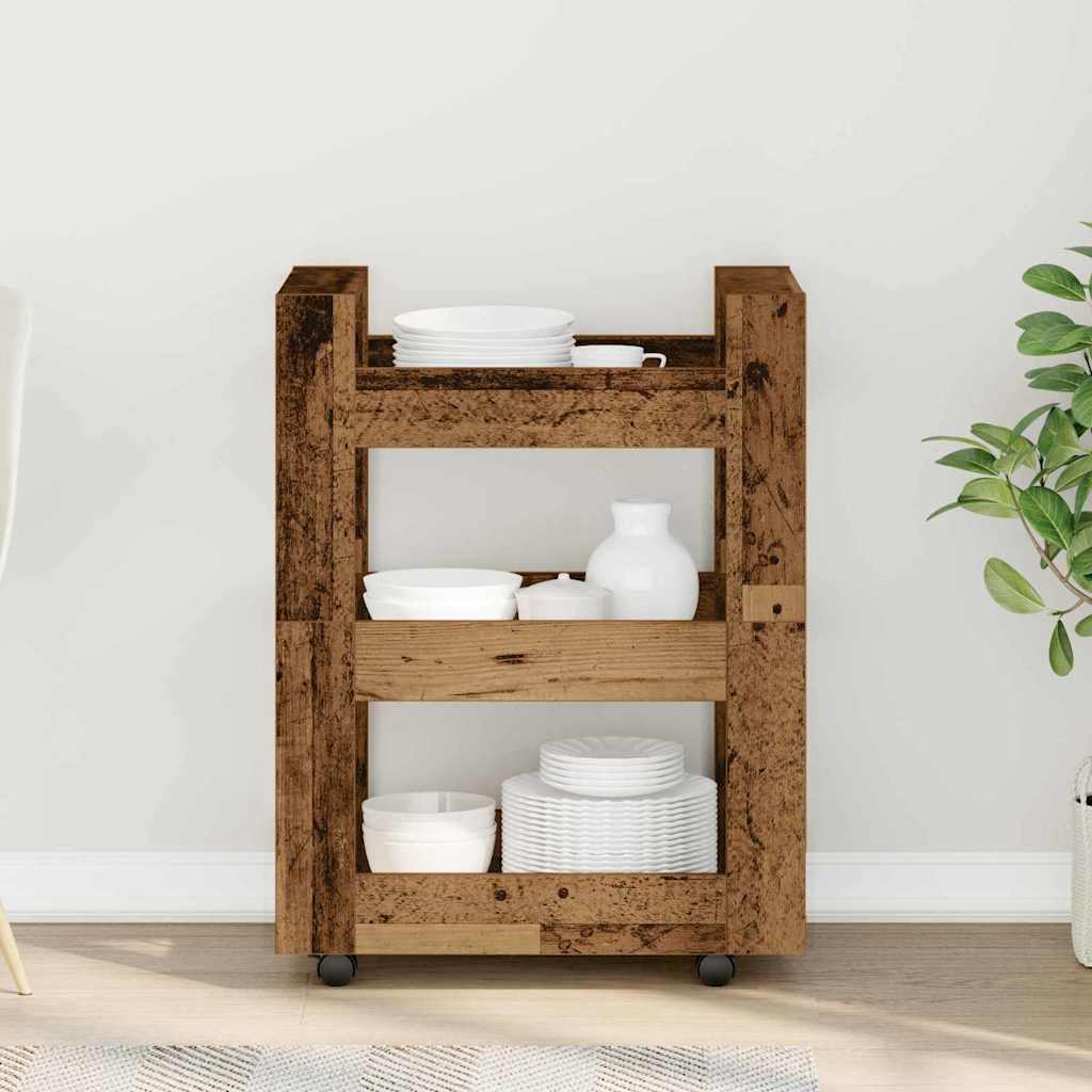 Kitchen Trolley Oak Wood 60 x 45 x 80 cm Engineered Wood
