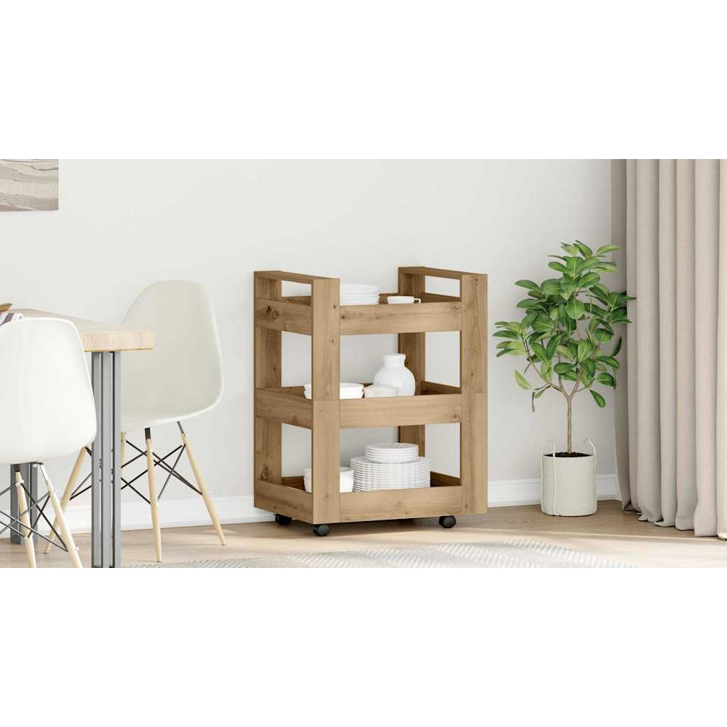 Kitchen Trolley Artisan Oak 60 x 45 x 80 cm Engineered Wood