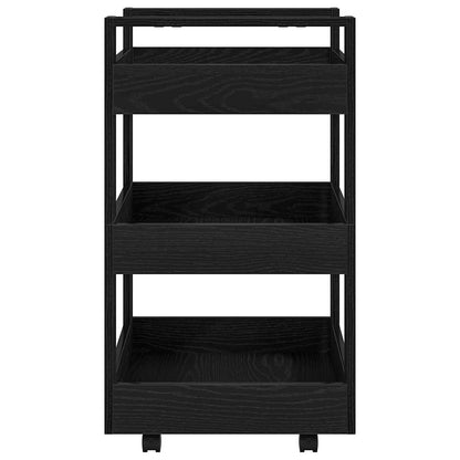 Kitchen Trolley Black Oak 60 x 45 x 80 cm Engineered Wood