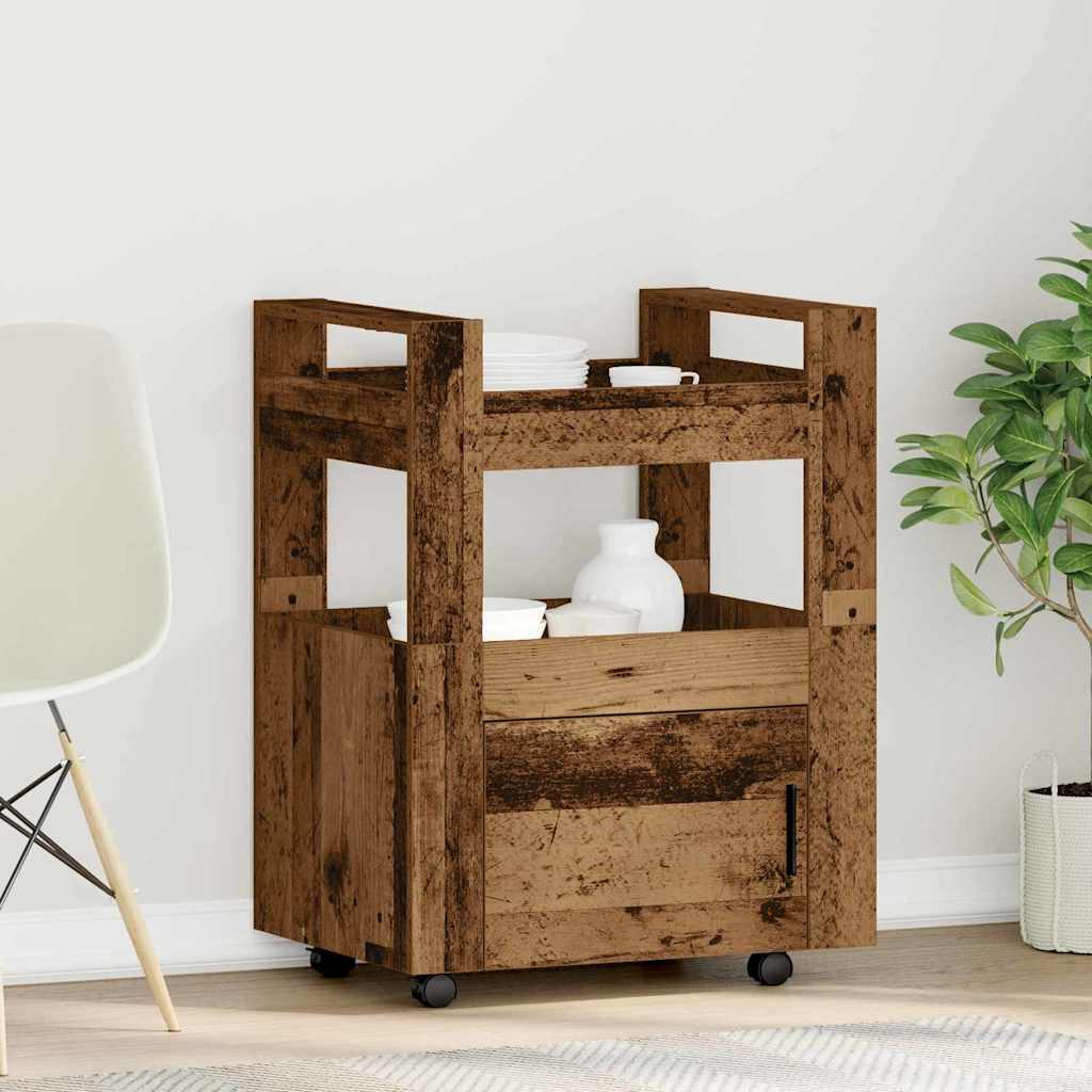 Kitchen Trolley Old wood 60 x 45 x 80 cm Engineered wood