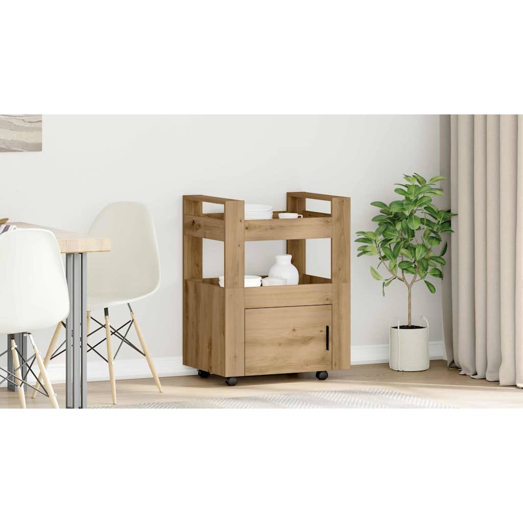 Kitchen Trolley Artisan oak 60 x 45 x 80 cm Engineered wood