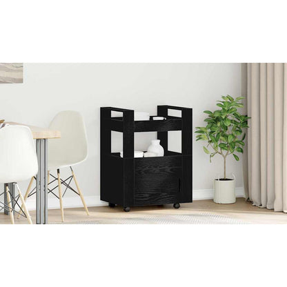 Kitchen Trolley Black oak 60 x 45 x 80 cm Engineered wood