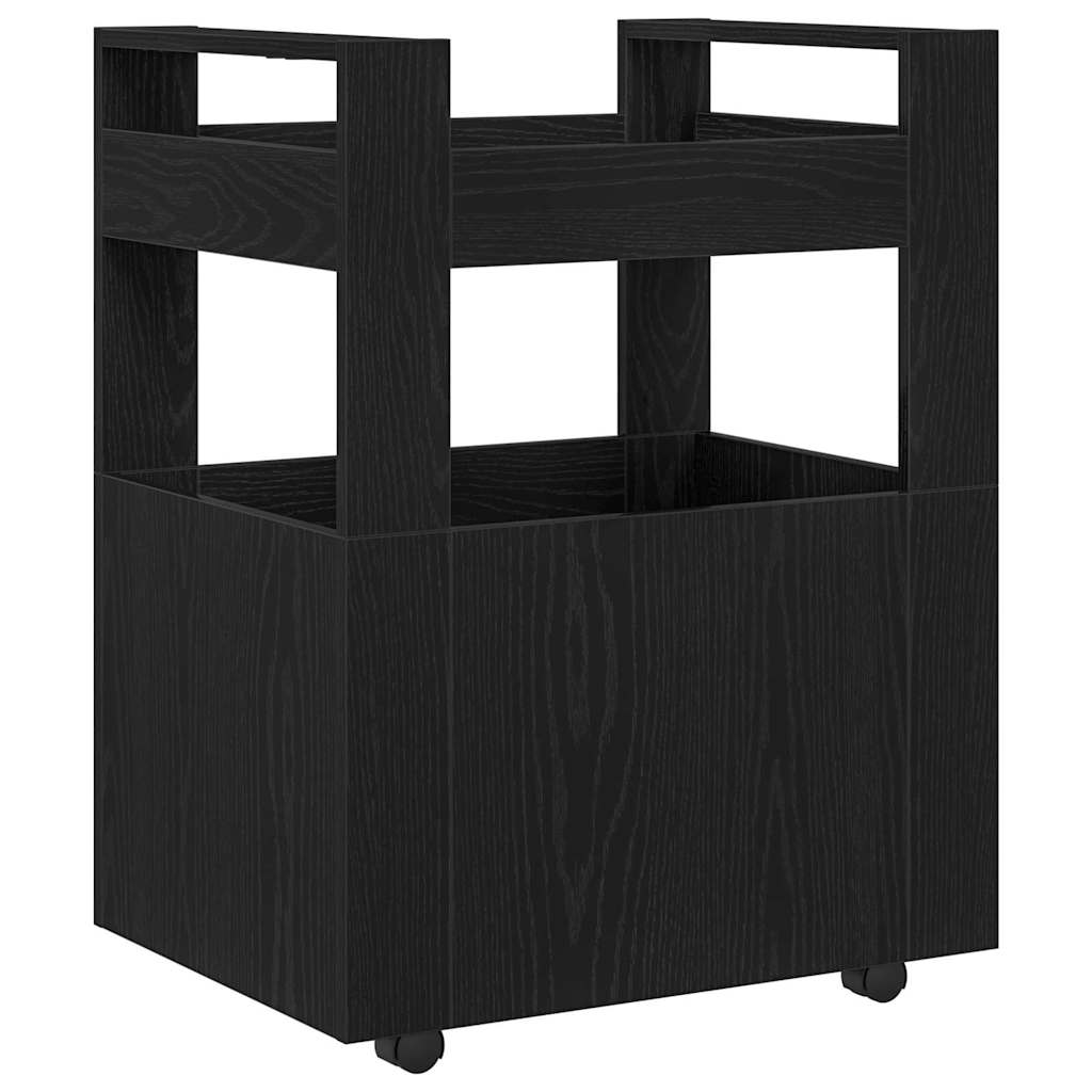 Kitchen Trolley Black oak 60 x 45 x 80 cm Engineered wood