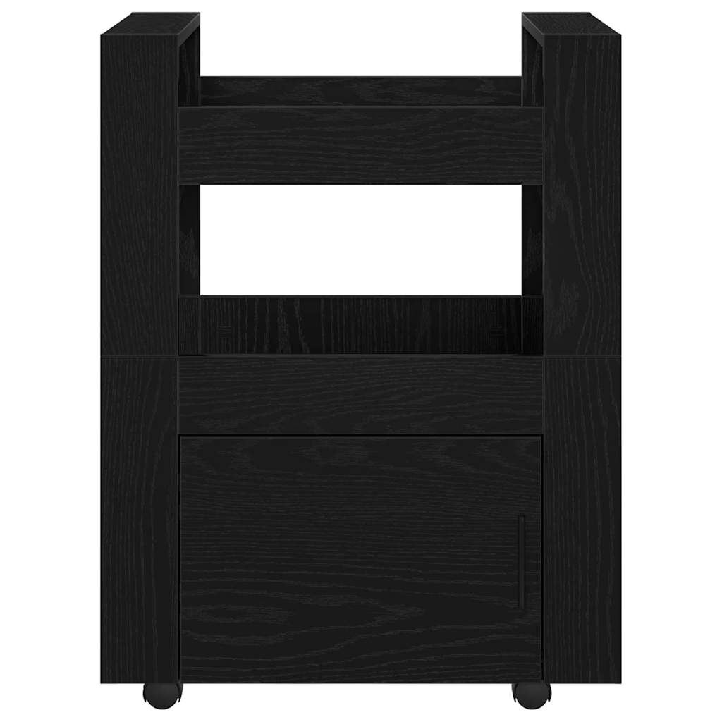 Kitchen Trolley Black oak 60 x 45 x 80 cm Engineered wood