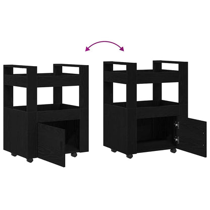 Kitchen Trolley Black oak 60 x 45 x 80 cm Engineered wood