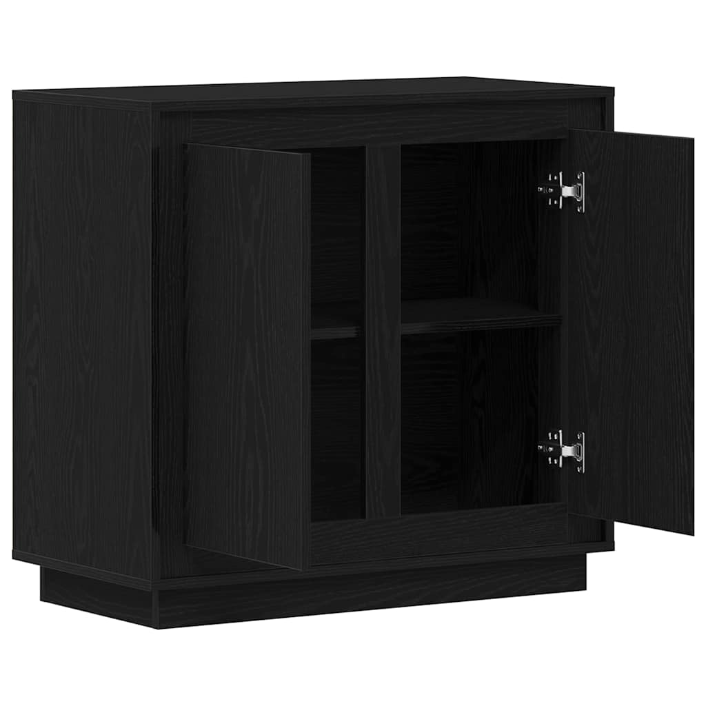 Sideboard Black Oak 80 x 40 x 75 cm Engineered Wood