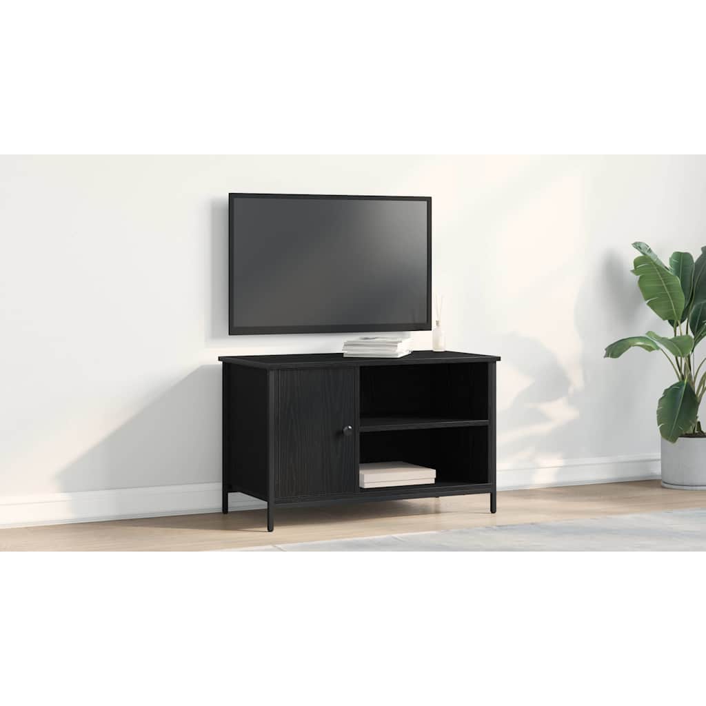 TV Cabinet Black oak 80 x 40 x 50 cm Engineered wood