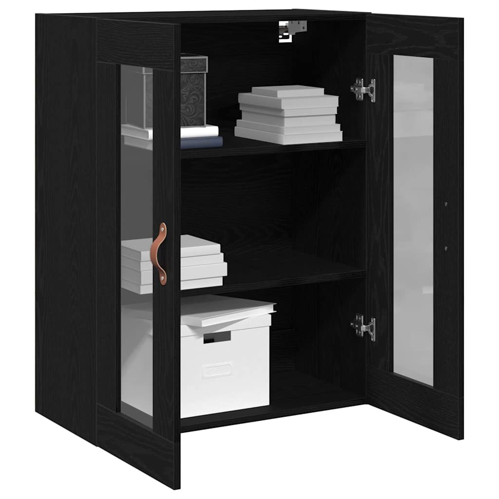 Wall Cabinet Black Oak 69.5 x 34 x 90 cm Engineered Wood