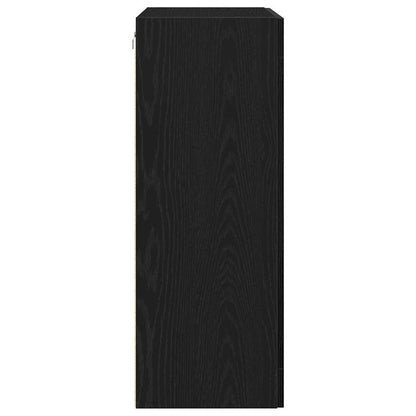 Wall Cabinet Black Oak 69.5 x 34 x 90 cm Engineered Wood