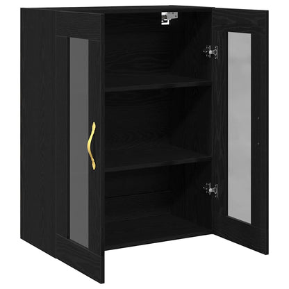 Wall Cabinet Black Oak 69.5 x 34 x 90 cm Engineered Wood