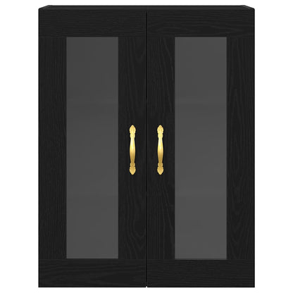 Wall Cabinet Black Oak 69.5 x 34 x 90 cm Engineered Wood