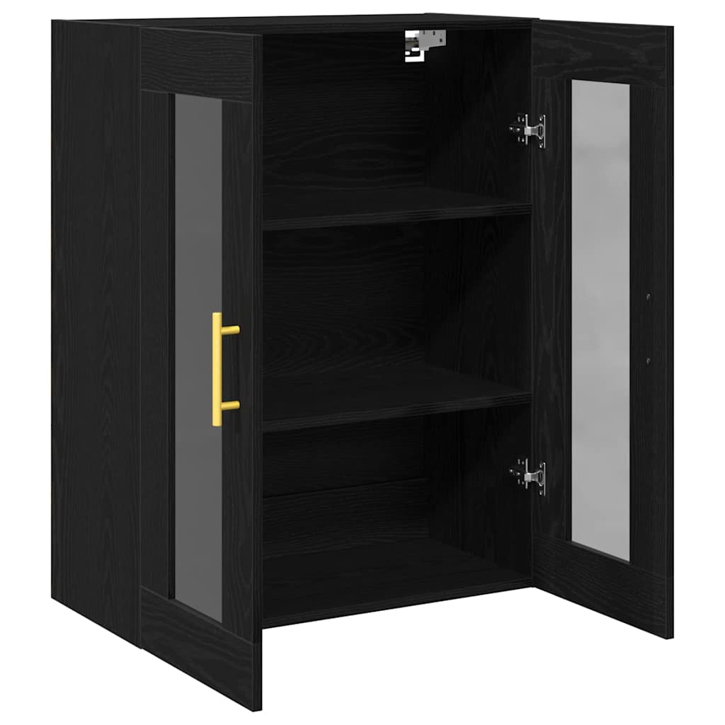 Wall Cabinet Black Oak 69.5 x 34 x 90 cm Engineered Wood