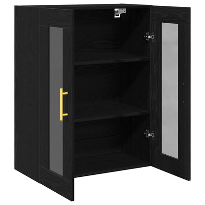 Wall Cabinet Black Oak 69.5 x 34 x 90 cm Engineered Wood